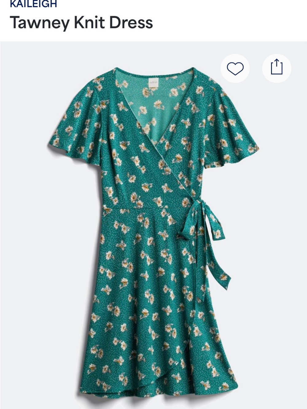 Kaileigh Teal Floral Wrap Midi Dress